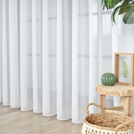 Firana gotowa z woalu wys 210x400 cm z ołowianką