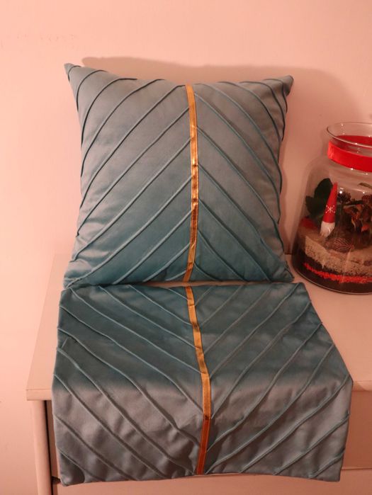 Poszewka na poduszkę 40x40 miętowa turkus aksamitna miękka 1 szt Nowa