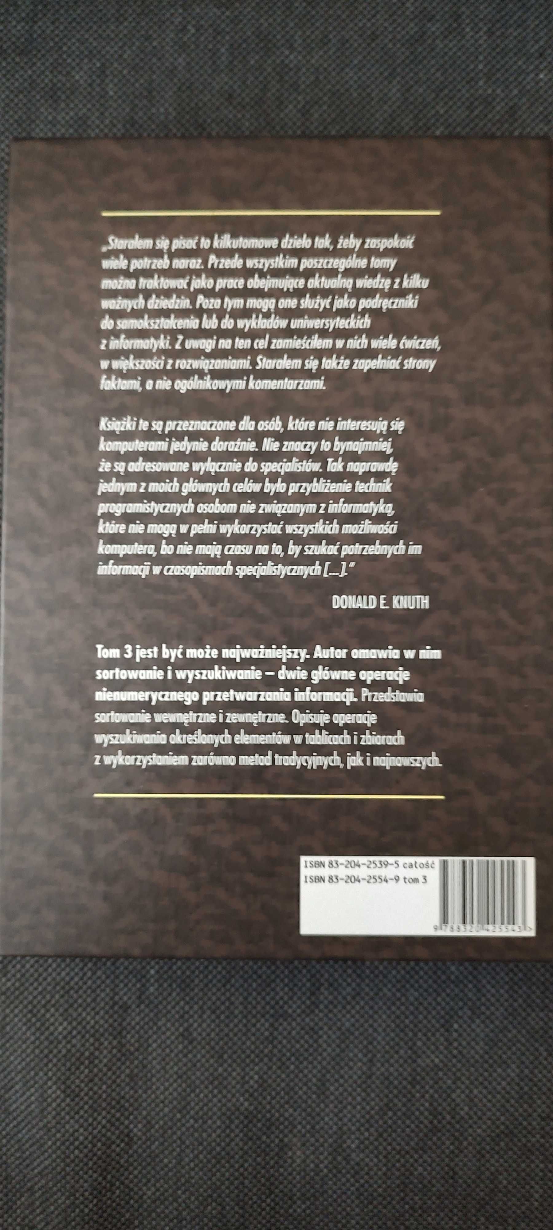 Sztuka programowania - Tomy 1-3. Donald E. Knuth. Klasyka Informatyki
