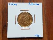 Moeda 5 Pesos Colômbia 1923