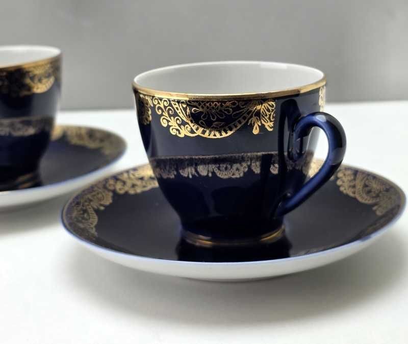 Łomonosow - Komplet filiżanek do kawy tête-à-tête - lata 90-te