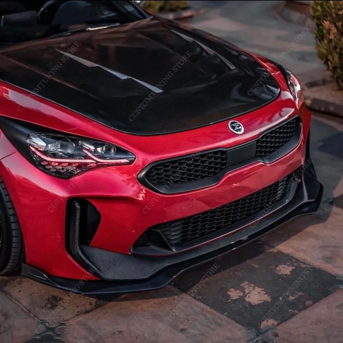 Губа сплитер на передний бампер KIA Stinger GT накладка бампера обвес