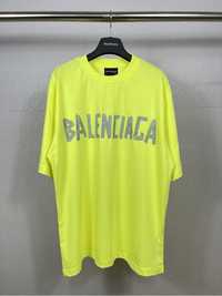 BALENCIAGA tape type футболка мужская неоновая салатовая женская