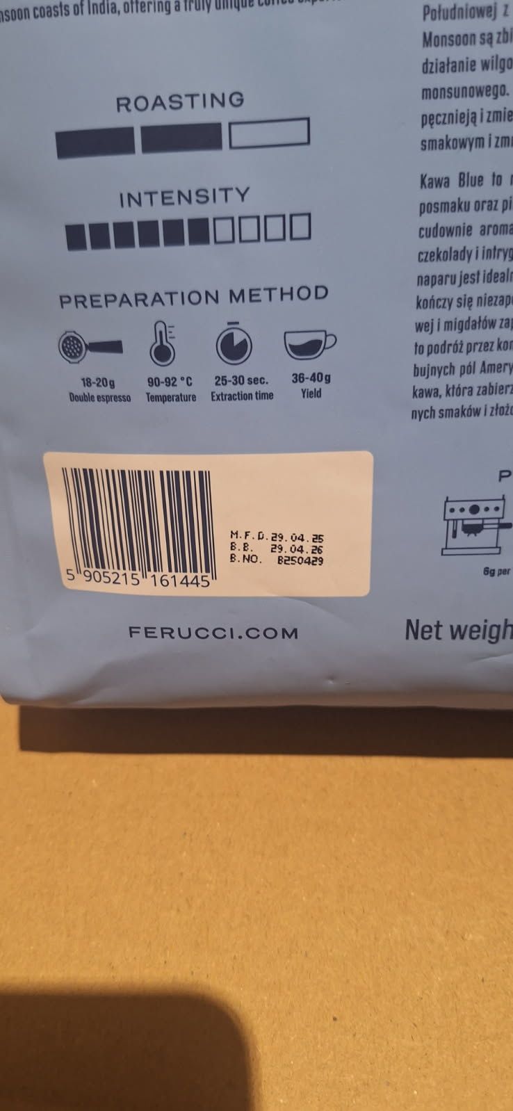 Kawa Ferucci ziarnista 4 kg.