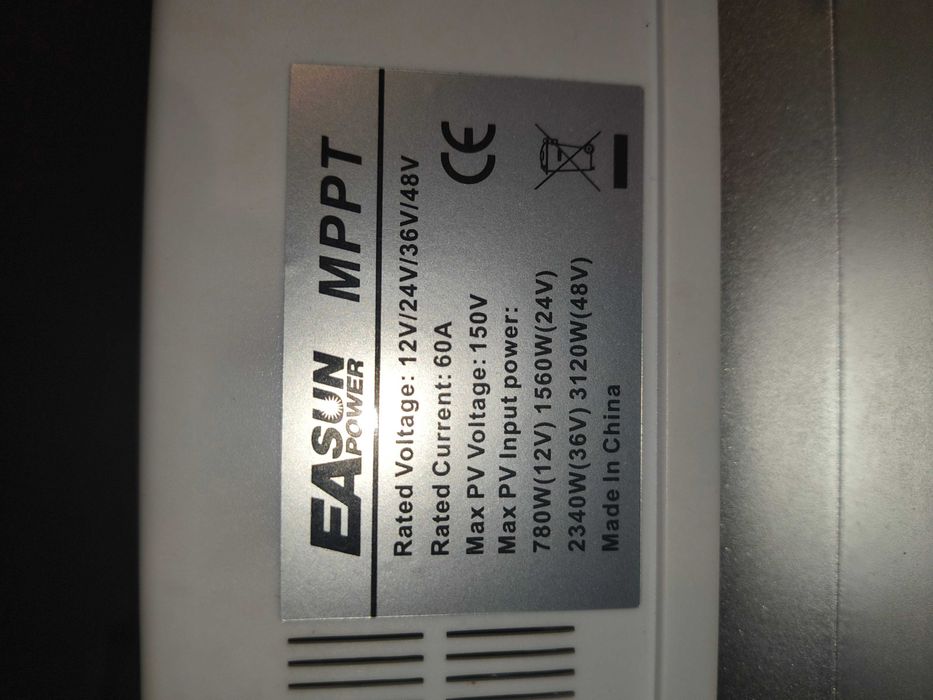 Regulator ładowania Easun MPPT 60A 12/24/36/48V 150v PV