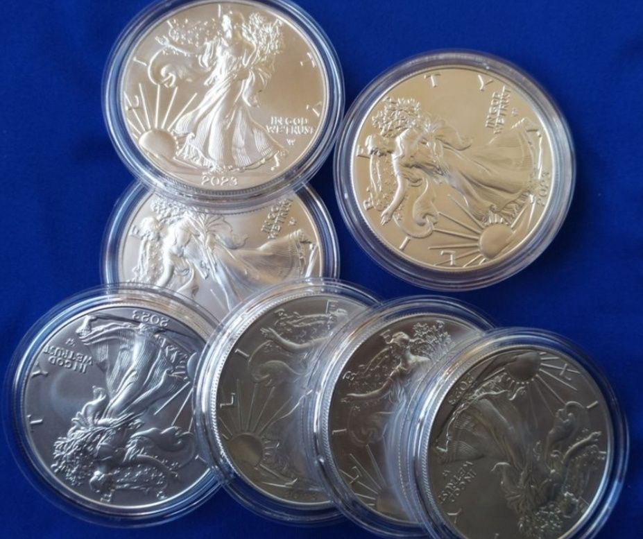 Срібна монета 1 oz Американський орел 1 долар 2023 США  Тип 2