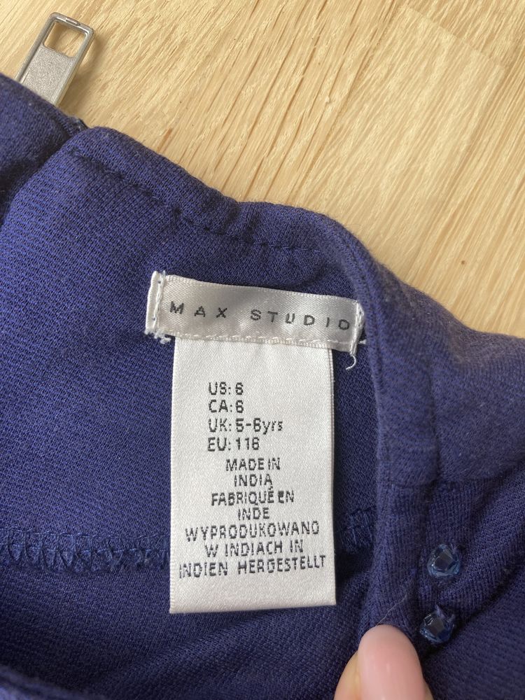 Piękna granatowa sukienka Max Studio Tk Maxx 5-6 lat 116
