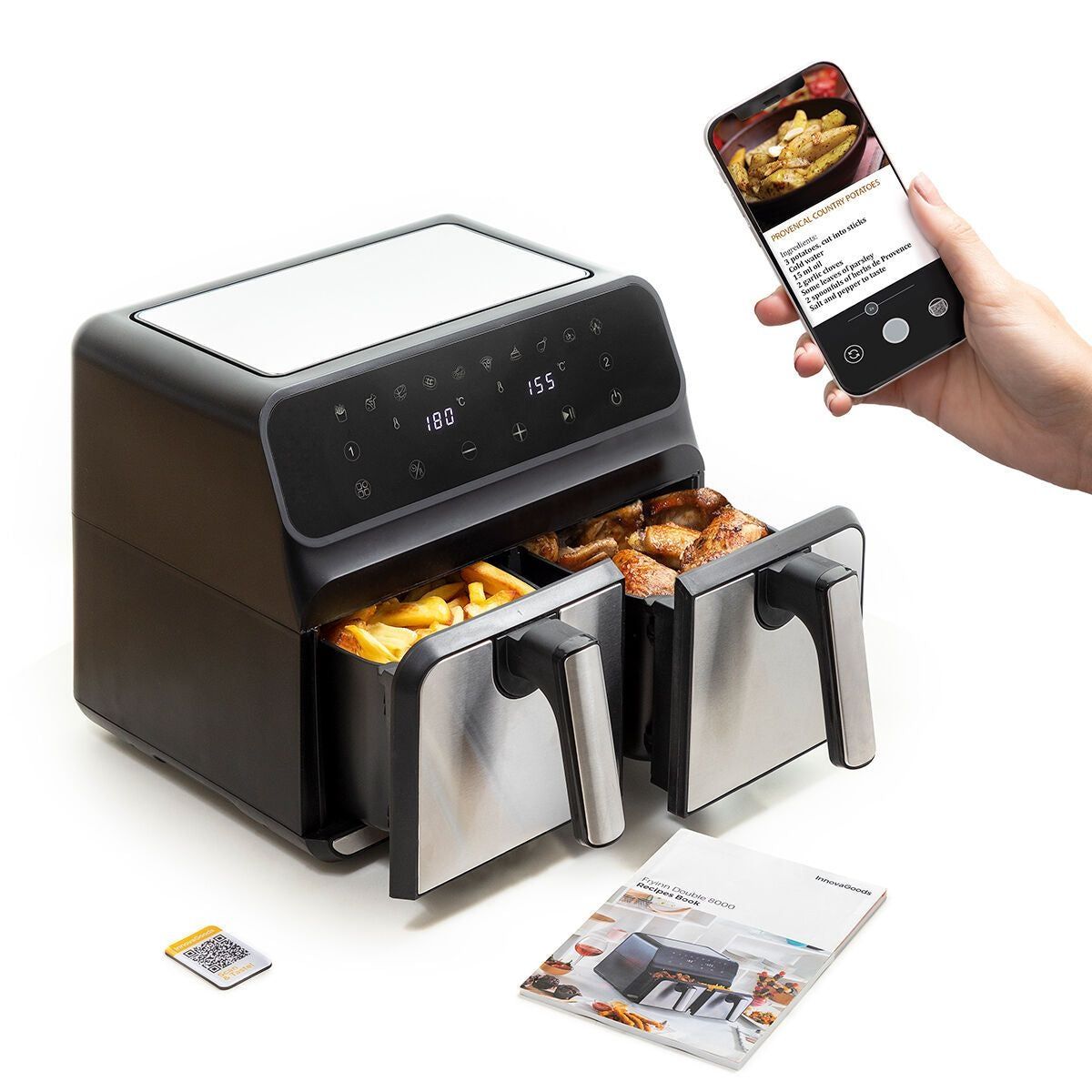 Frytkownica beztłuszczowa SMART air fryer DWIE komory duża piekarnik