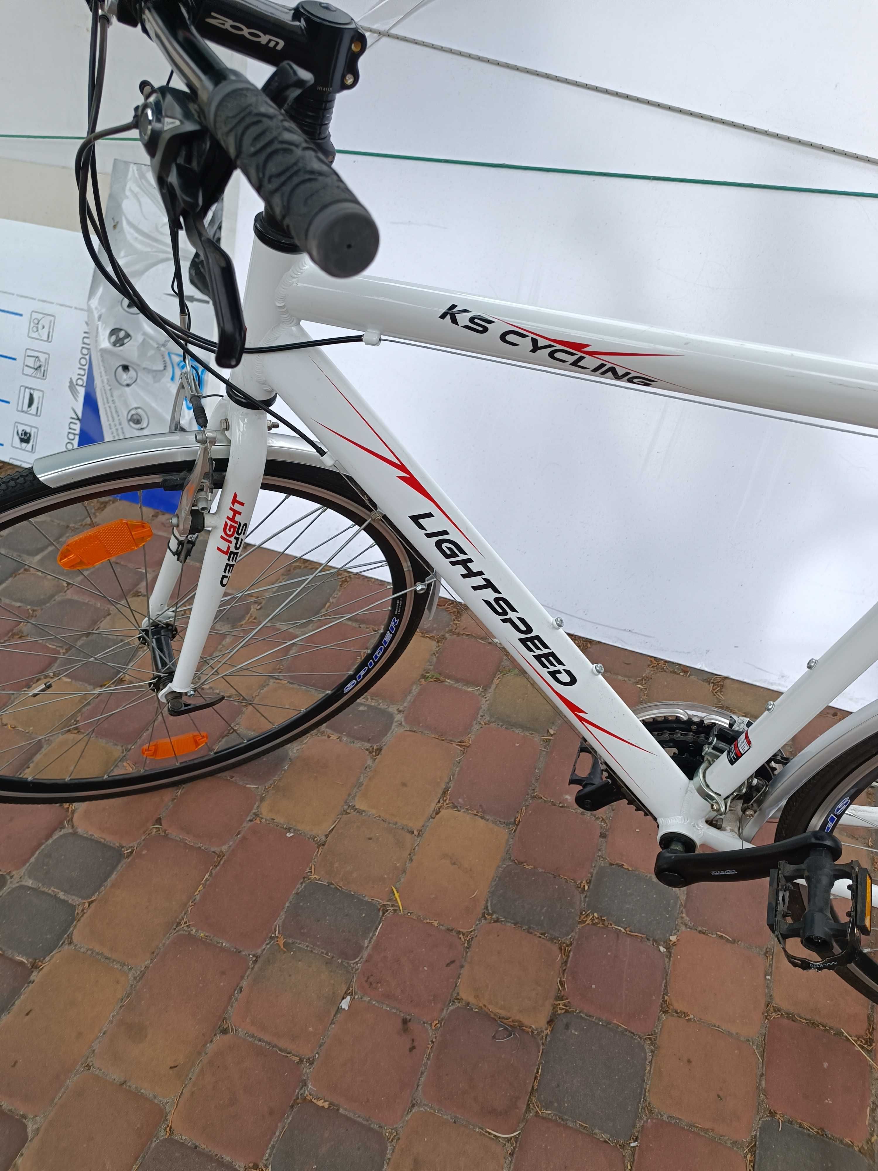 Rower ALUMINIOWY Niemiecki Męski 28" Lekki Biały + DODATKI + Upominek
