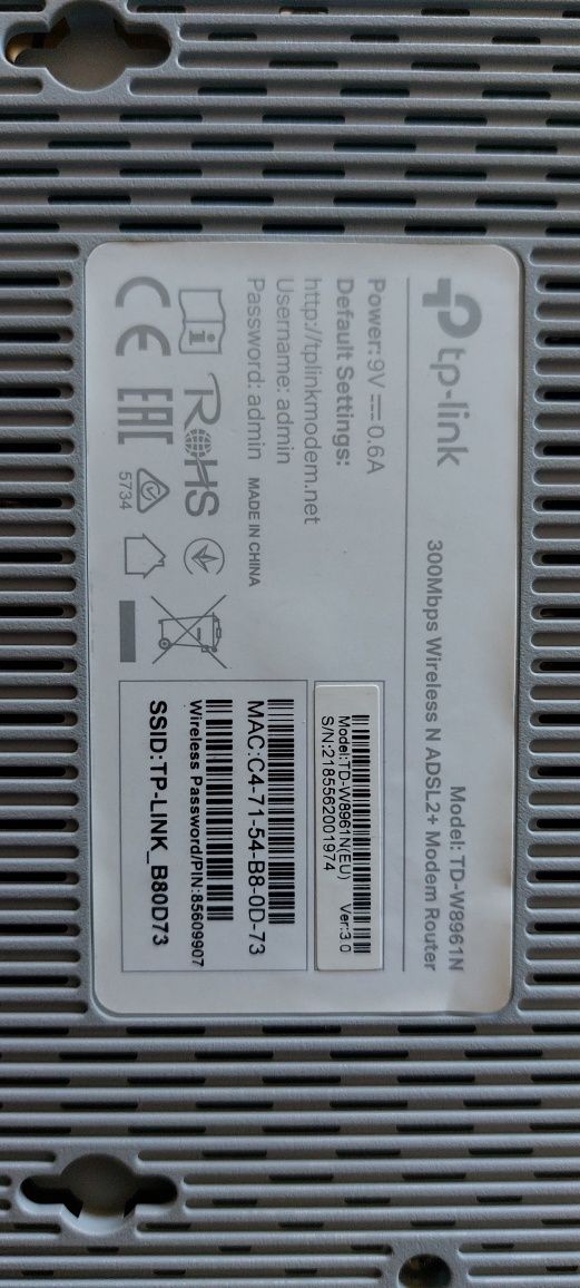 Router TP-Link TD- W8961 N