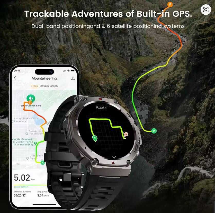 Тактичний смарт годинник T-Rex3 GPS Smart Watches DM58