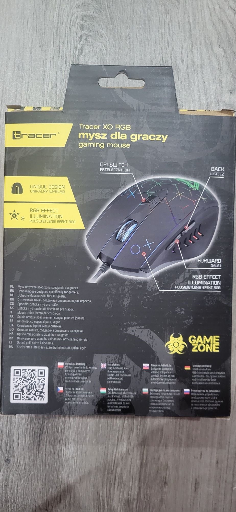 Mysz gamingowa nowa dla gracza myszka rgb