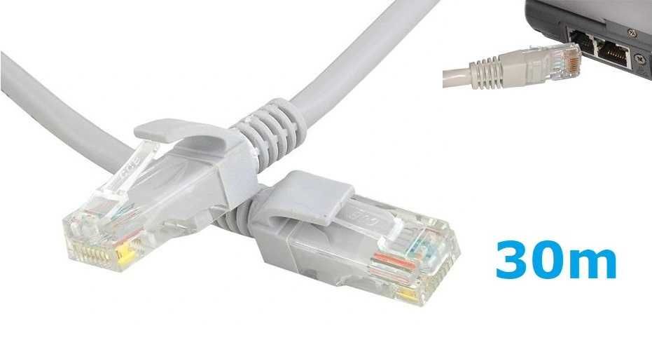 Kabel Sieciowy Lan ethernet skrętka RJ45 Gold 30m *VideoPlay Wejherowo