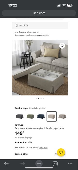 EKTORP Sofá 2 lugares Ikea conjunto