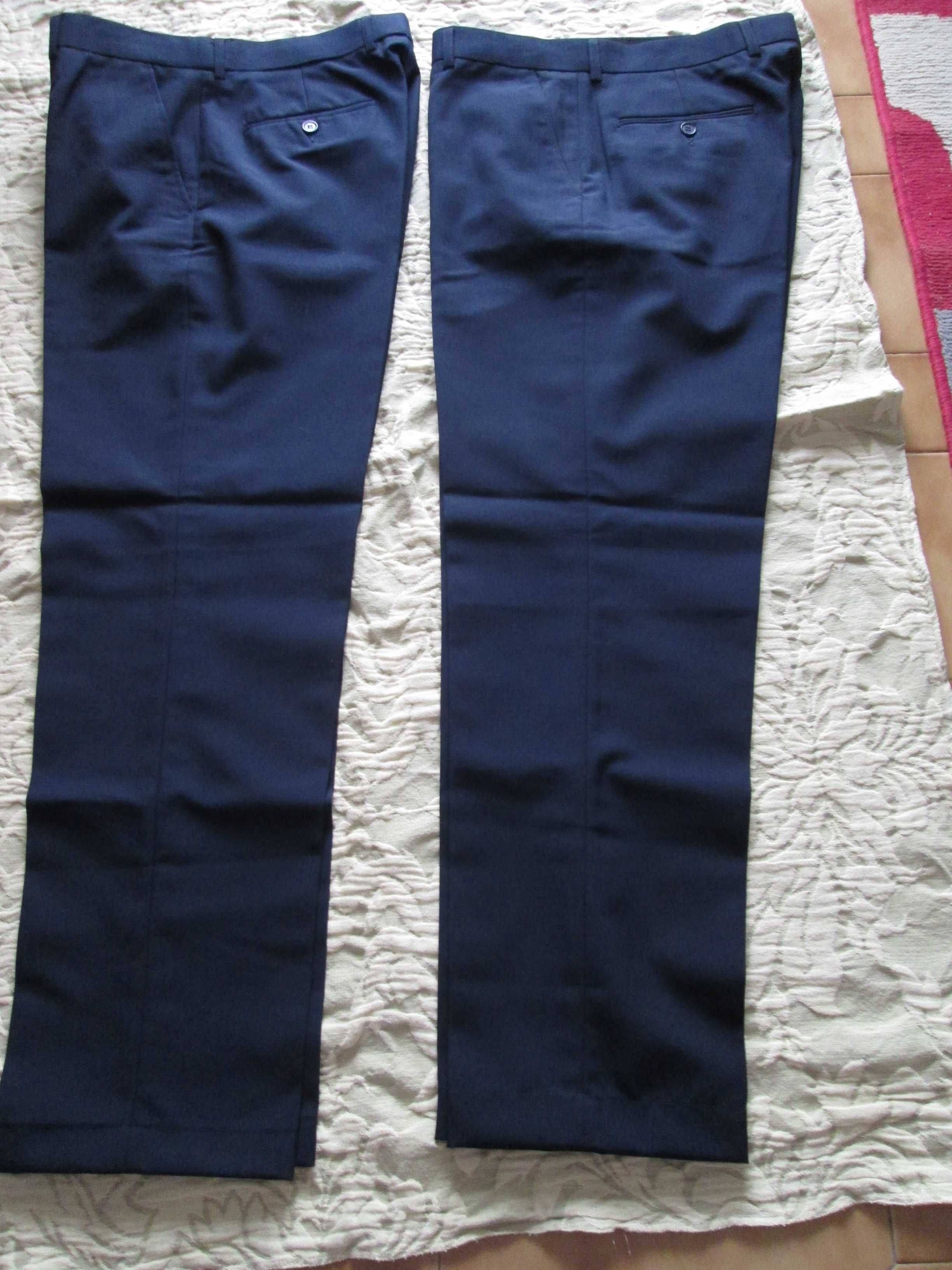 2 calças homem, cor azul escuro, nº 42