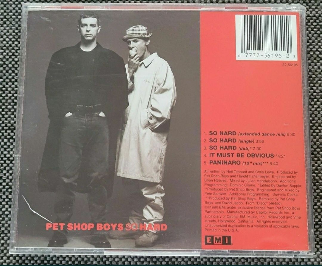 Pet Shop Boys So Hard USA CD Maxi Single
