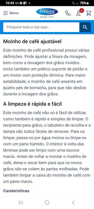 Moinho de café   com dosiador sensor