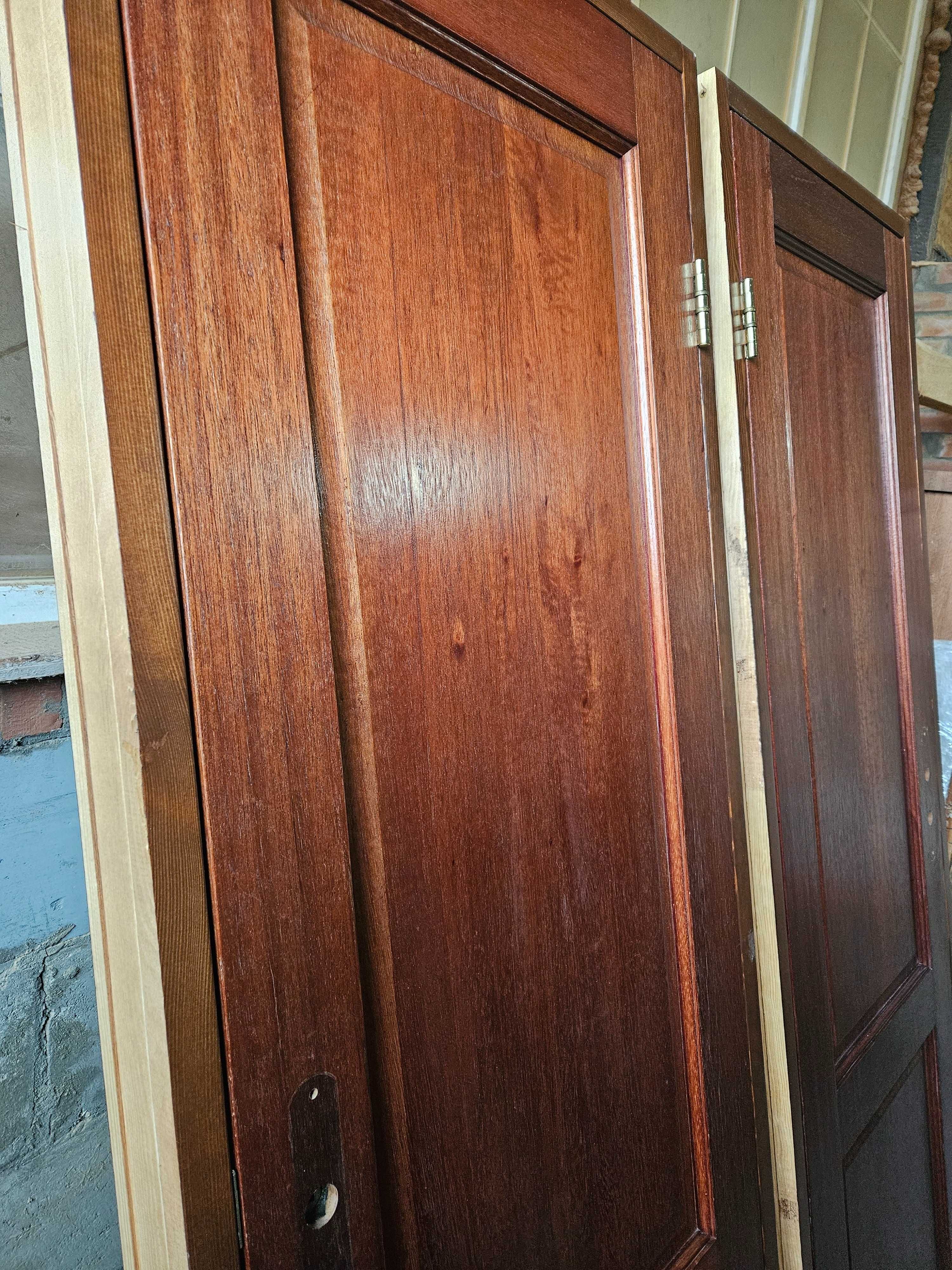 DRZWI Wewnętrzne Mahoniowe Drewniane Pełne 72x206cm 2 sztuki