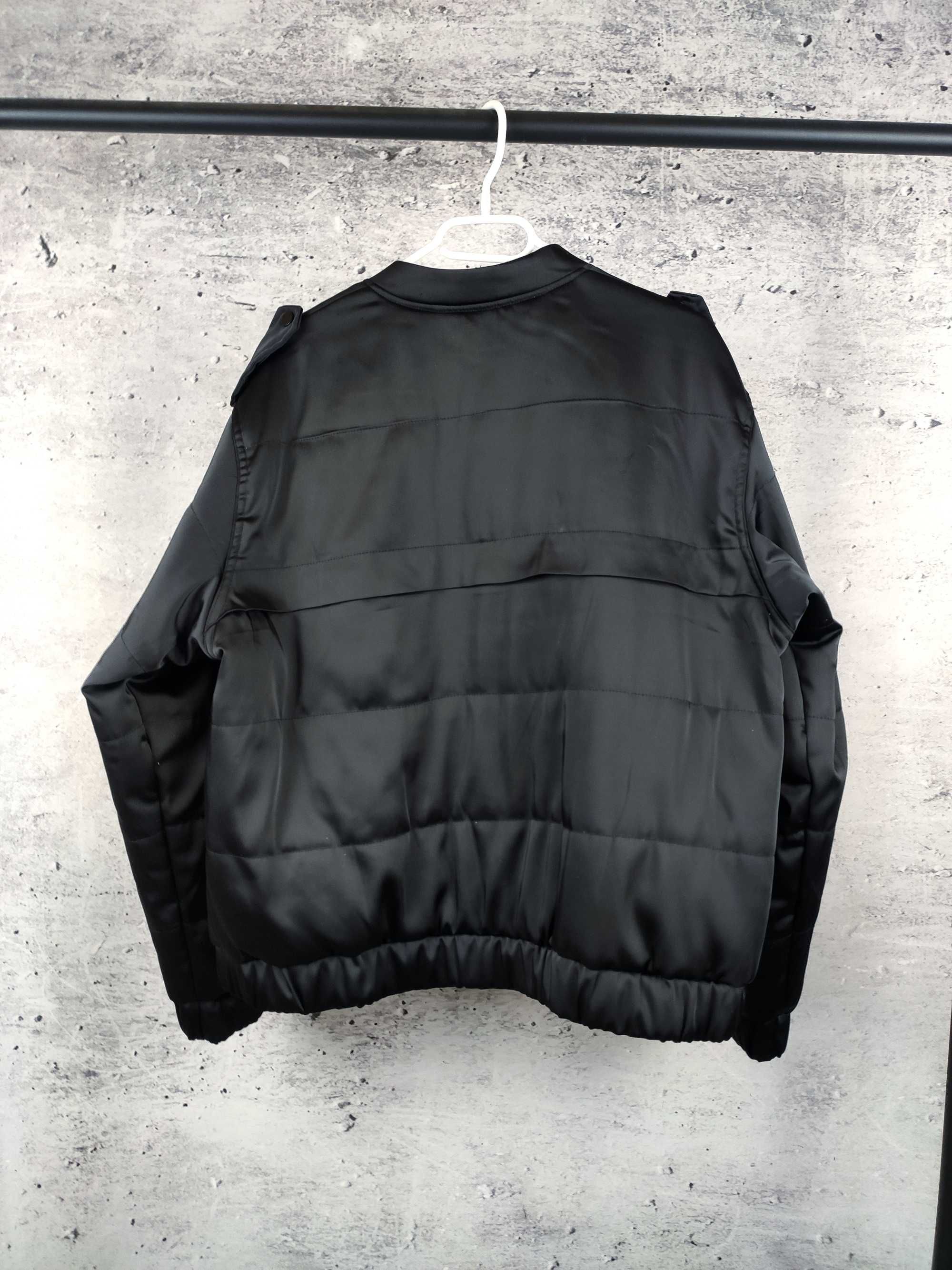 Kurtka bomber H&M avant garde boxy czarna unisex męska r. S/M
