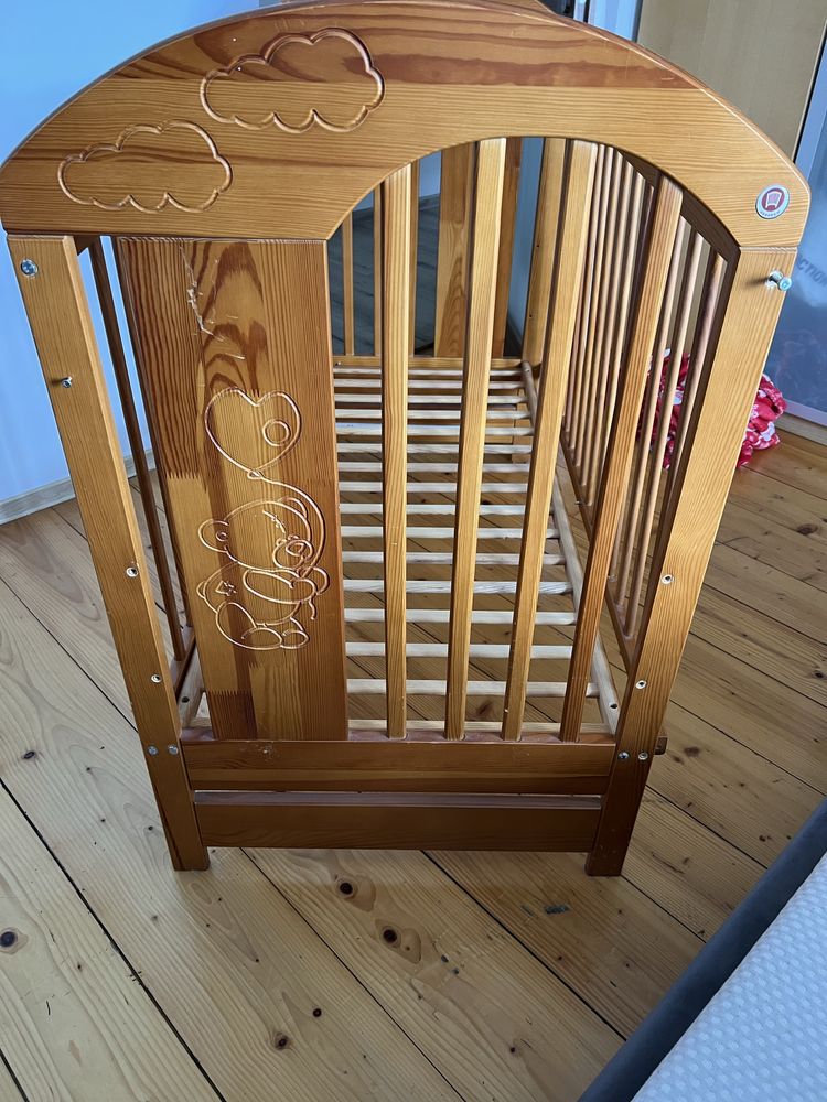 Łóżeczko Dziecięce Drewniane 120x60