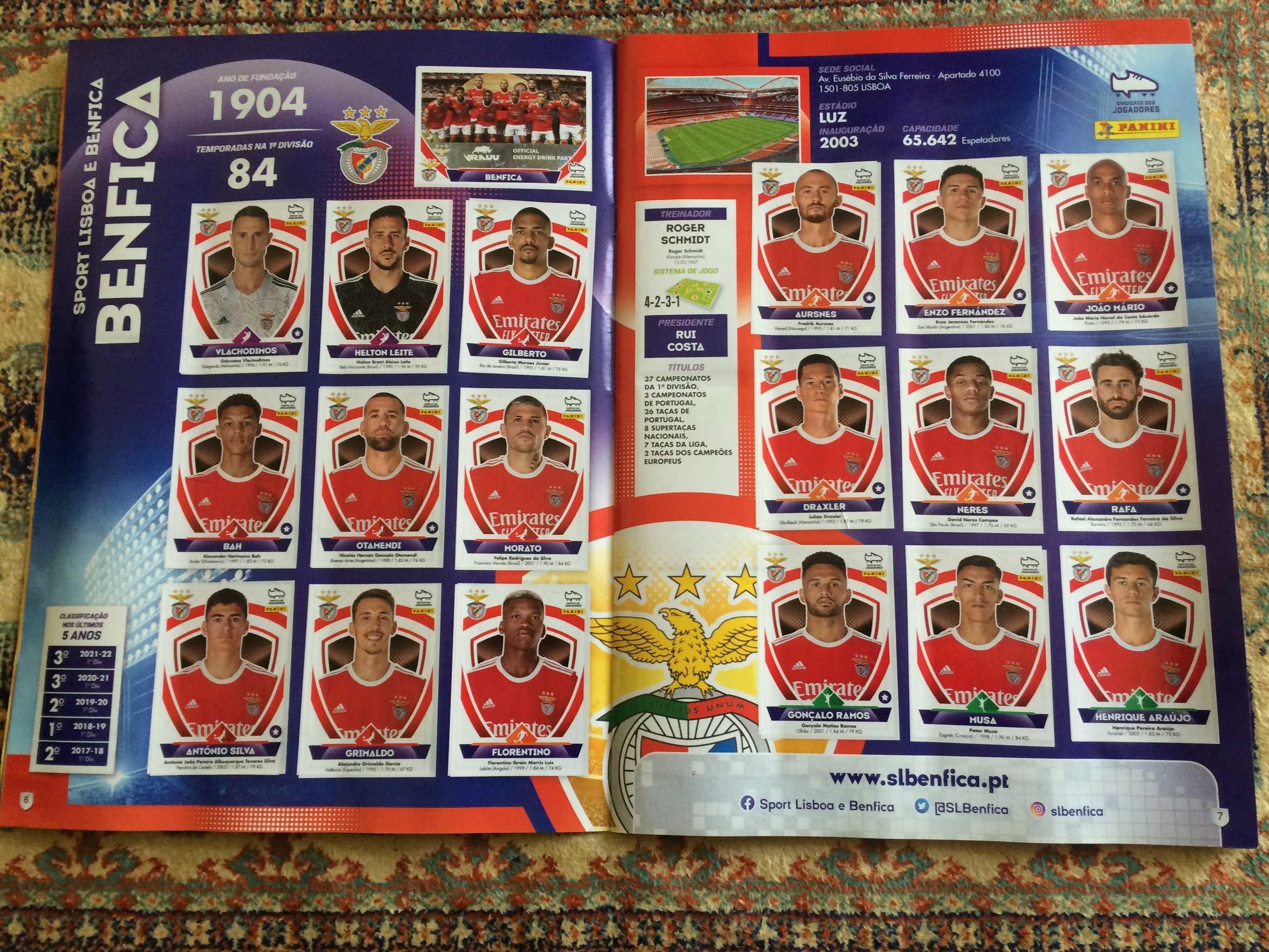 Caderneta completa cromos Panini , liga Bwin época 2022-23