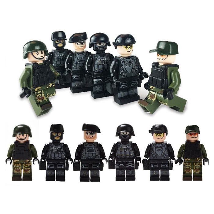 Wojsko SWAT zestaw 12 figurek klocki kompatybilne.