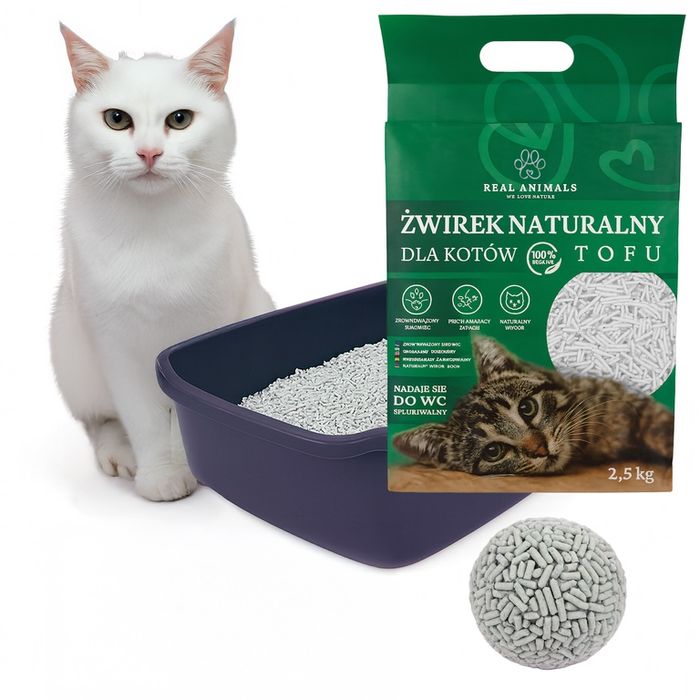 Żwirek Tofu dla Kota BIODEGRADOWALNY Ekologiczny 100% Naturalny 2,5kg