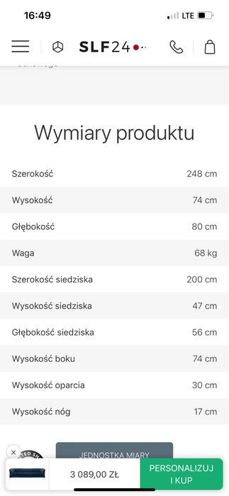 Sofa trzyosobowa bordowa czerwona chesterfild wygodna kanapa