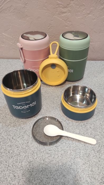 Термос для їжі; Ланч бокс; Термоконтейнер 710 мл (530+180)