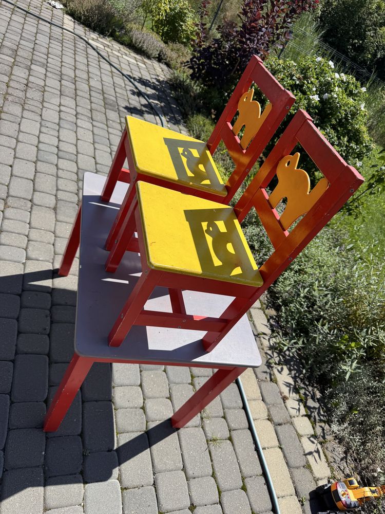 Stolik i dwa krzesla ikea kritter