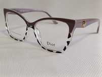 DIOR nowe damskie okulary zerówki brązowe zlote logo oprawki