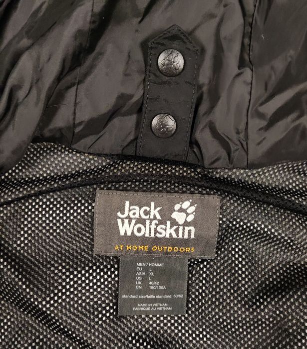 Jack Wolfskin Texapore męska czarna kurtka z kapturem w rozmiarze L