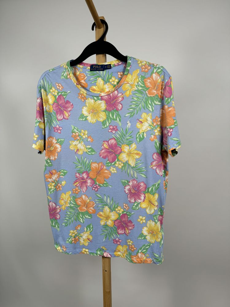 Polo Ralph Lauren t-shirt koszulka w kwiaty unisex M