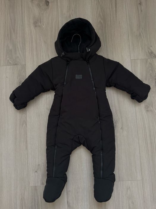 Чорний зимовий комбінезон з закритими ніжками Decoza Moms 74-80 см