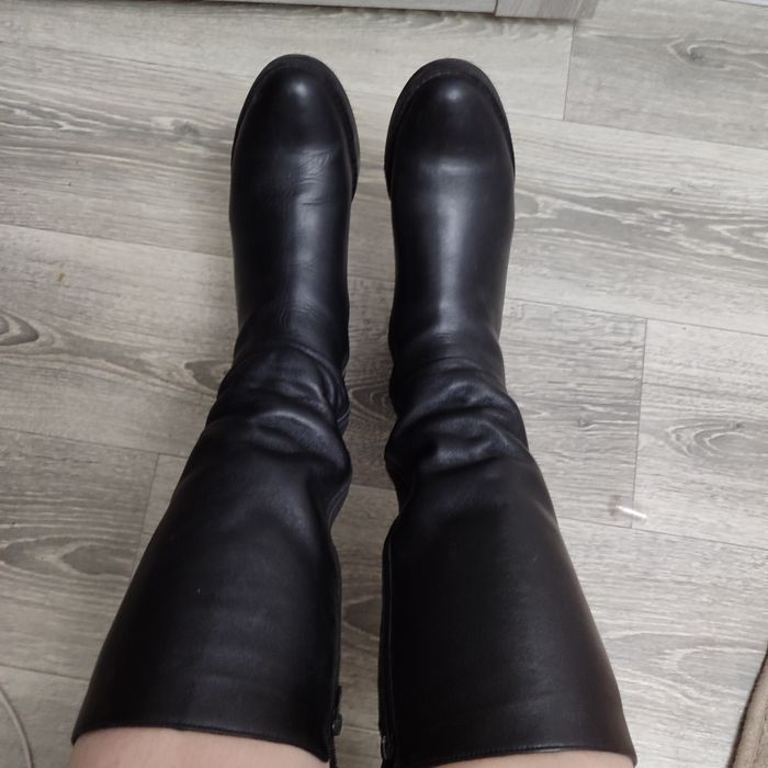 Зимние сапоги кожаные