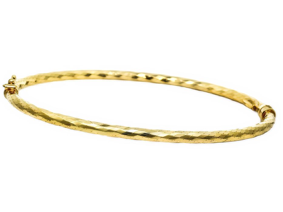 Złota Bransoletka Sztywna/Diamentowana Próba 585 Wysyłka/Kurier/Sklep