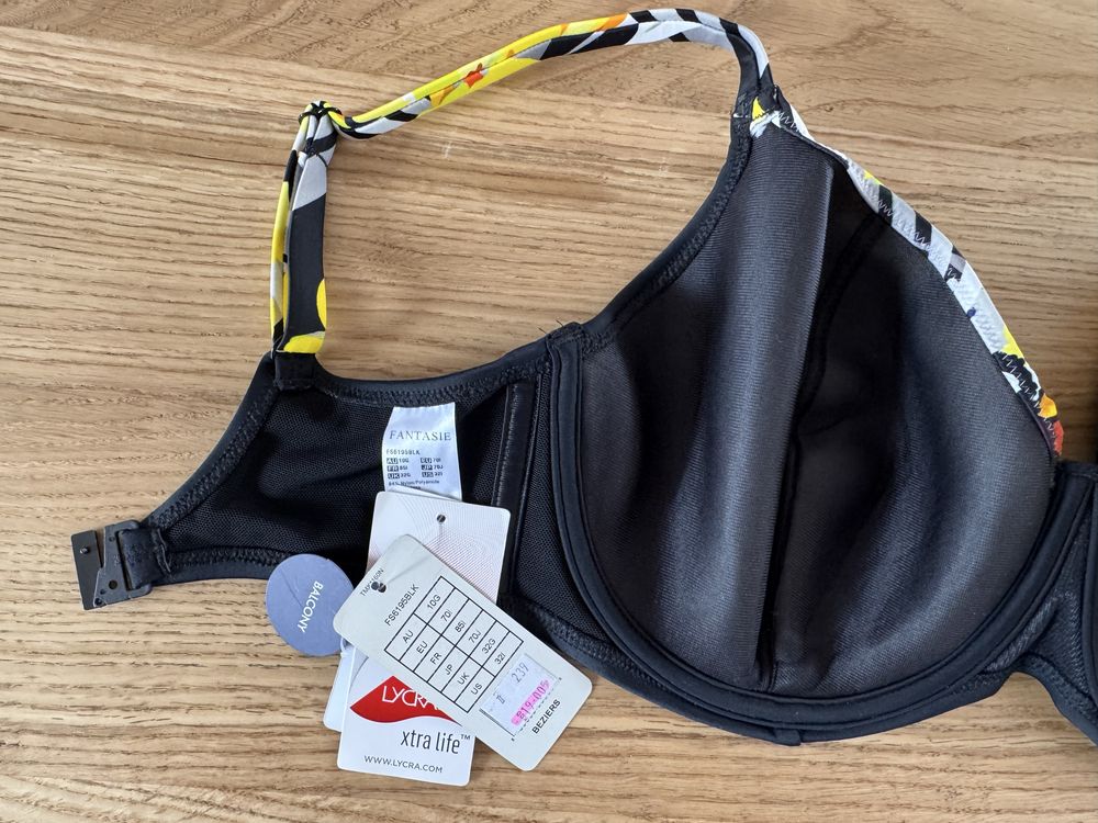 Bikini nowe 70G biustonosz kąpielowy i figi brytyjskiej firmy Fantasie