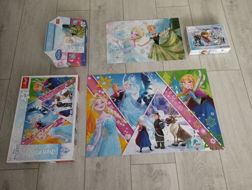 Puzzle Frozen 3 zestawy
