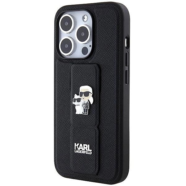 Etui Karl Lagerfeld Gripstand Saffiano Karl&Choupette Pins na iPhone 1