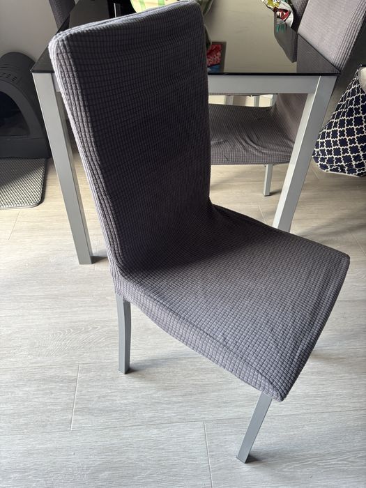 Conjunto Mesa de Vidro Preto + 4 Cadeiras - Ótimo Estado