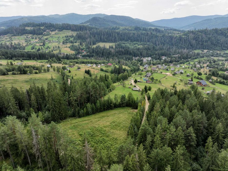 Земельна ділянка 0,34 га, с.Микуличин (панорама, ліс навколо)