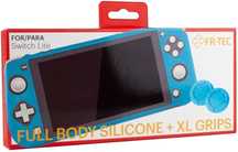 Nintendo Switch Lite Etui Full Body Silicone + Xl Grips Niebieskie