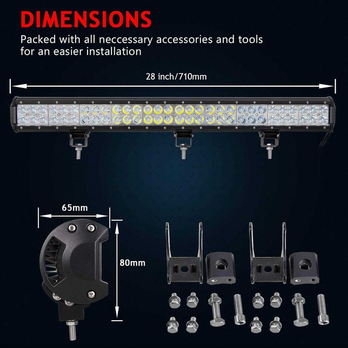 Lampa robocza przeciwmgielna LED 180W DC 10V-30V