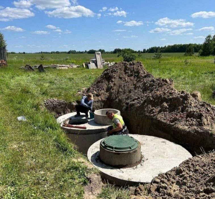 Септик з бетонних кілець, доставка і монтаж 5/8/10/18 куб.