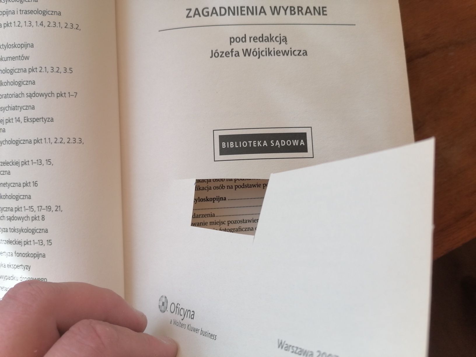 Józef Wójcikiewicz - Ekspertyza sądowa. Zagadnienia wybrane
