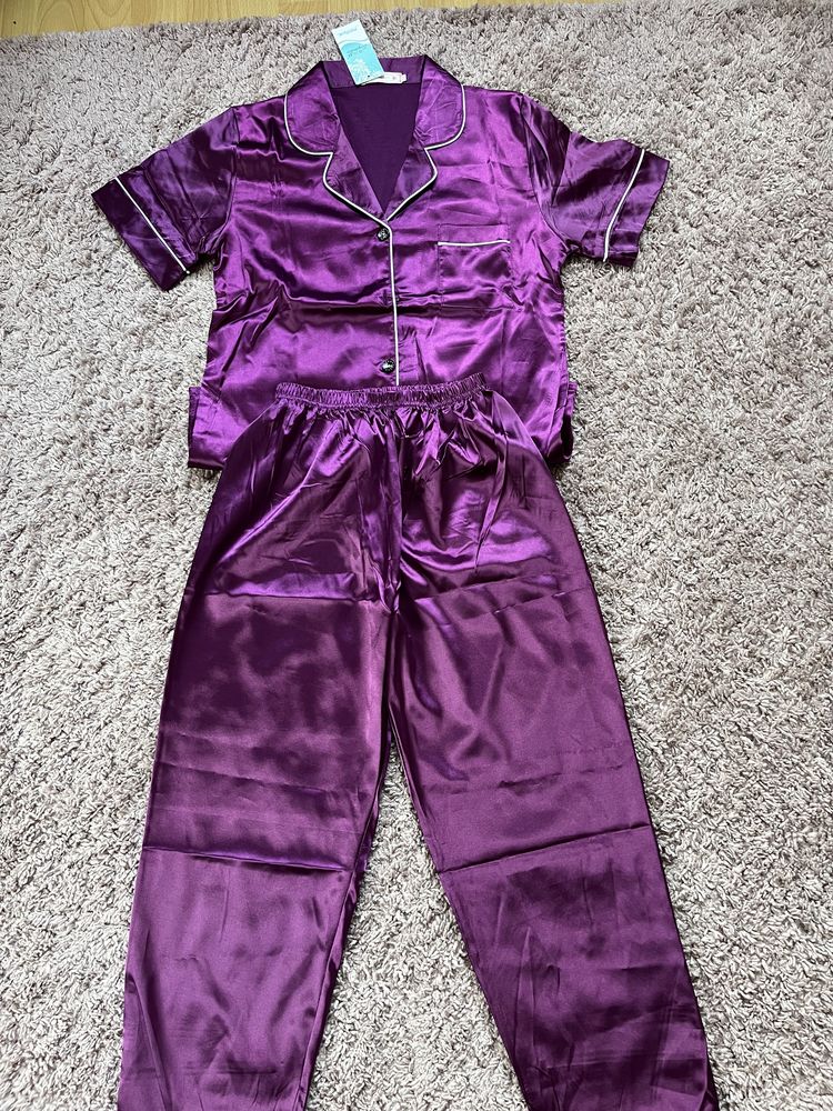 Атласна піжама, фіолетова