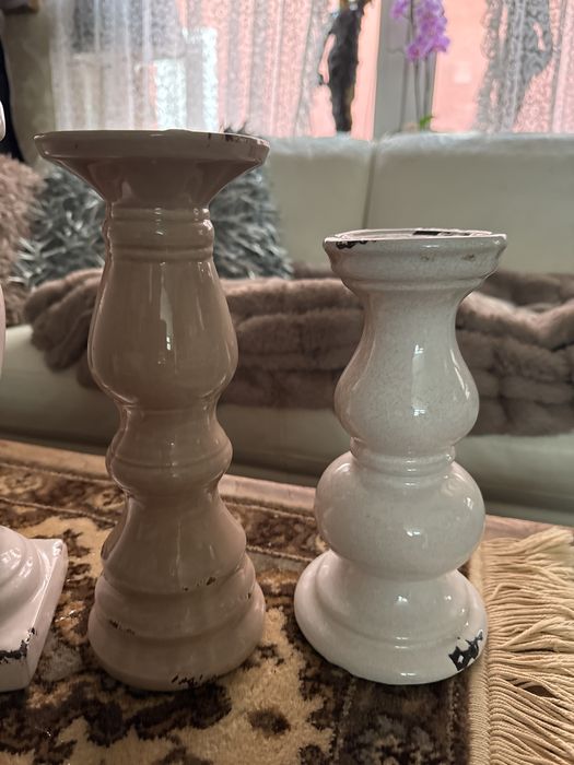 Home&you 4 nowe porcelanowe swieczniki swiecznik krakelura