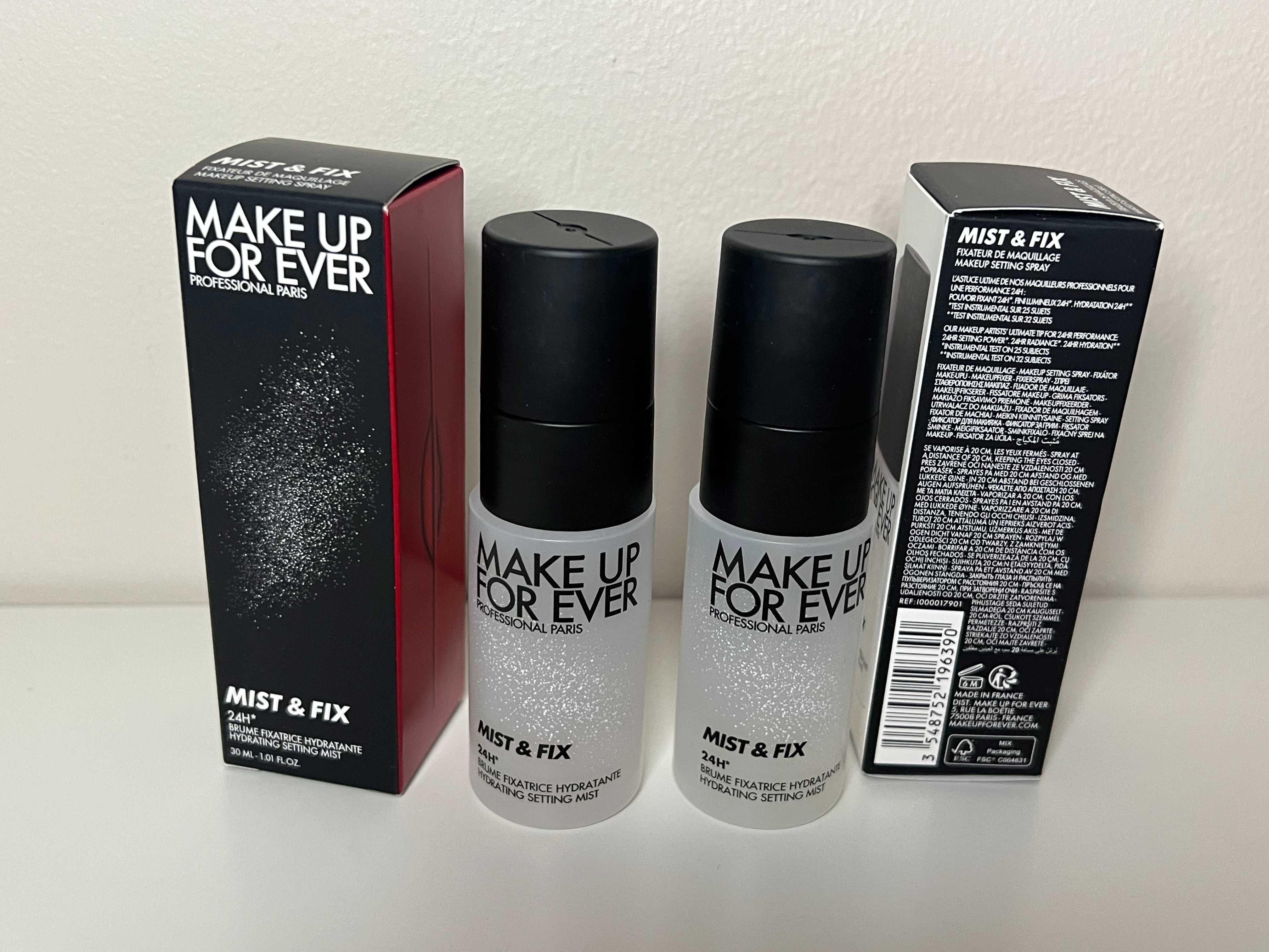 MAKE UP FOR EVER Mist Fix Mgiełka utrwalająca travel podróż 30ml 2szt
