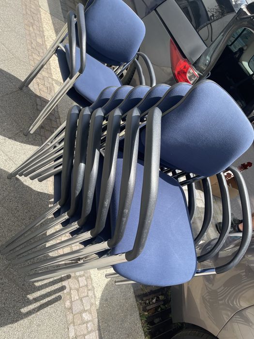 Krzesła biurowe chrome p.navy 8 sztuk