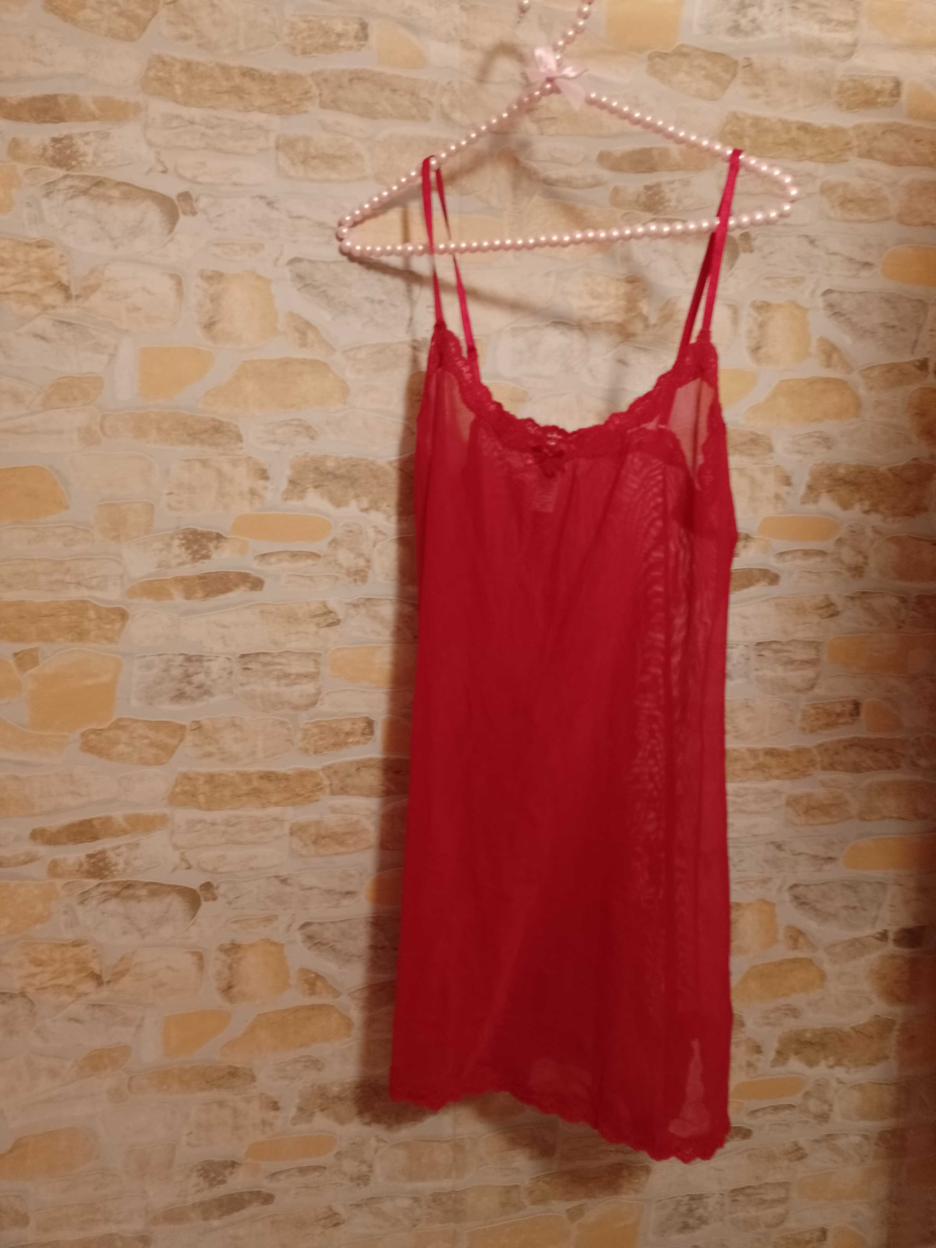 )40/42) (L/XL) H&M/ czerwona halka/ koszulka nocna